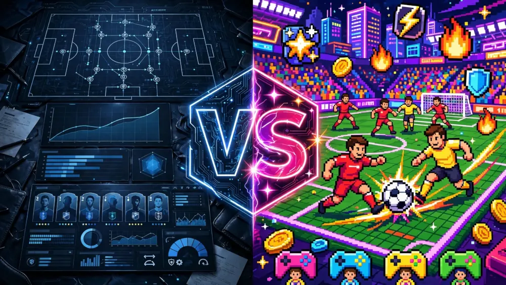 Soccer Manager 2026 vs Super Arcade Football: Strategy vs Arcade